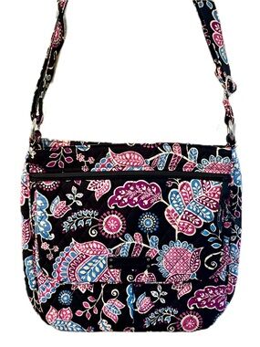 Vera Bradley Alpine Floral Quilted Book Messenger Bag Retired Print